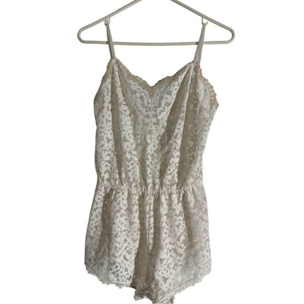 Victorias Secret Lace Lingerie Romper Size Small EUC Off White Cream EUC #1959